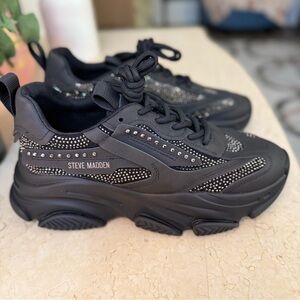 ❌SOLD❌ Madden Black Rhinestone Women Sneakers SIZE 8 New in box